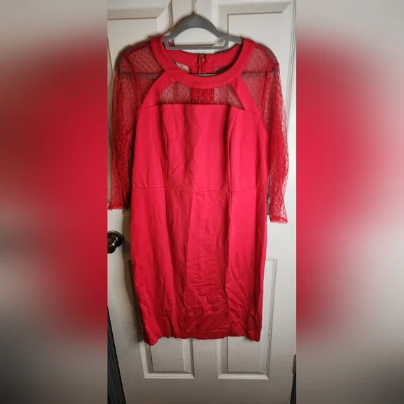 Lane Bryant Red lace mini dress